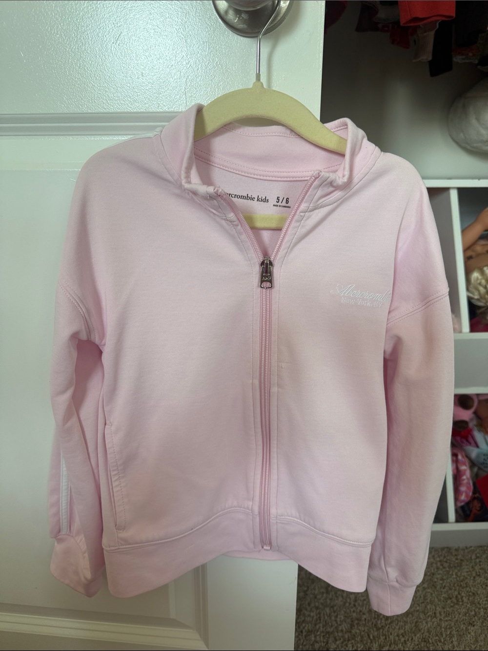 NWOT abercrombie kids Light Pink Full-Zip Track Jacket